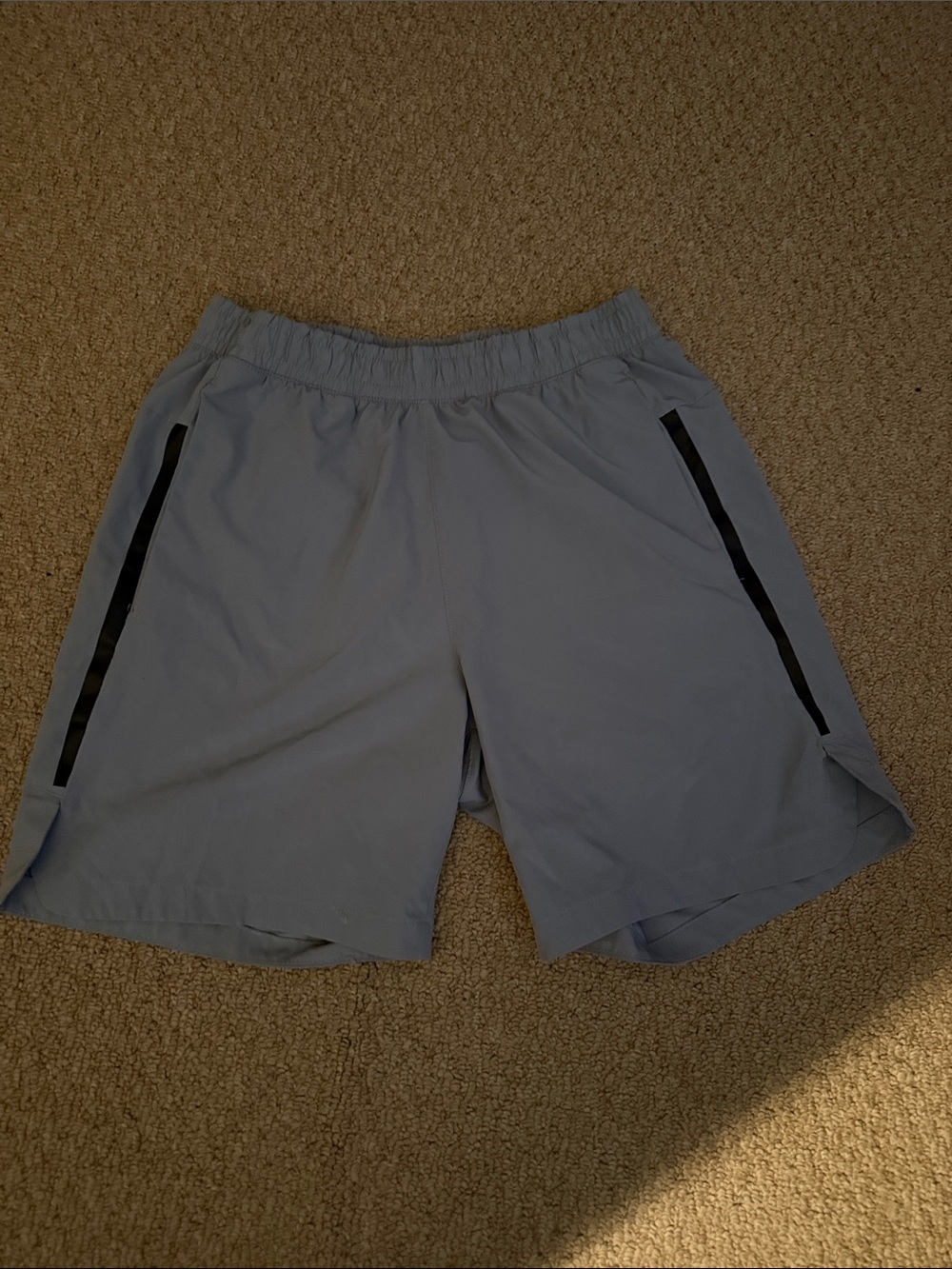 Layer 8 Light Gray Athletic Shorts with Black Side Trim